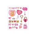 Waterproof Valentine's Day glitter temporary tattoo sticker sheet with cute teddy bears and hearts. - FG-045 / 105*120mm