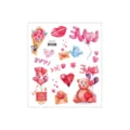 Waterproof Valentine's Day glitter temporary tattoo sticker with cute teddy bear and love heart designs. - FG-044 / 105*120mm
