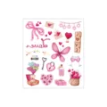 Waterproof pink glitter butterfly temporary tattoo sticker cute heart body art design - FG-046 / 105*120mm