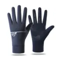 Ice silk breathable sports cycling gloves, UV sun protection full finger anti-slip. - One Size / Sun Protection Navy Blue