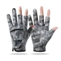 Outdoor fishing gloves half finger breathable anti slip grey camo sports gloves variant - M / Light Gray Camouflage