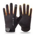Zwart oranje ademende antislip fiets sport handschoenen outdoor fitness mountainbike - M / LP Mesh Volledige Vinger Oranje