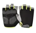 Half-finger cycling gloves with anti-slip gel padding, ideal for summer fitness and sports. - M / Mesh Semi-Upgraded Black Green