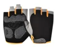 Breathable half finger cycling gloves for men and women anti slip sports fitness gear - M / Mesh Semi-Upgraded Black Orange