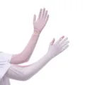 Manches longues de protection solaire en soie glacée pour femmes, gants anti-UV. - Taille unique / Violet Manchette M