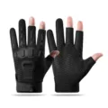 Zwarte vingerloze tactische handschoenen met knokkelbescherming en antislip handpalm voor sport. - M / KP 3-Vinger Zwart