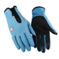 Winter cycling gloves full finger touchscreen outdoor sports warm ski climbing blue - Style D Light Blue