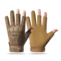 Tactische vingerloze handschoenen voor buitensport, fietsen en fitness met knokkelbescherming. - M / KP 3-Vinger Bruin
