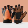 Half-finger fitness handschoenen voor dames en heren, ademend, antislip voor training en fietsen. - M / Upgrade Fitness Oranje