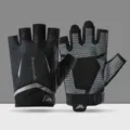 Zwarte vingerloze fitnesshandschoenen voor sport, training, fietsen, ademend antislip ontwerp. - M / Upgrade Fitness Zwart