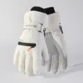 Thickened waterproof ski gloves for winter outdoor cycling, windproof and thermal couple style. - One Size / Men's White