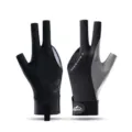 Gant de billard professionnel à 3 doigts respirant antidérapant noir gris main gauche - Demi-Doigt Unique Homme Noir