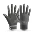 Windproof waterproof thermal fleece cycling gloves for winter outdoor sports training - One Size / Gray