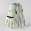 Winter ski gloves waterproof fleece lined warm windproof thermal snow gloves for outdoor sports - One Size / Women's Green