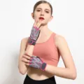 Gants de fitness sans doigts respirants pour musculation sport anti derapant poignet - Rose W Fitness