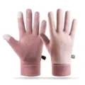 Winter thermal cycling gloves for men and women, windproof waterproof touchscreen gloves. - One Size / Pink