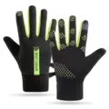 Waterproof windproof thermal cycling gloves for men and women winter outdoor sports warm gear - One Size / Black Green