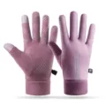 Winter thermal touchscreen gloves for cycling outdoor windproof fleece lined sports warmth - One Size / Purple