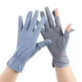 Ice silk sun protection gloves for summer driving and outdoor activities with breathable mesh. - M / Elastic Sun Protection Smoke Blue
