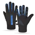 Winter cycling touch screen gloves anti-slip warm windproof sports gloves for men and women - One Size / Black Blue