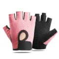Halve vinger fietshandschoenen ademend mesh sport fitness antislip workout handschoenen - S / Slak Regular Roze