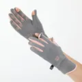 Grey Winter Thermal Touch Screen Cycling Gloves with Pink Trim and Anti-Slip Palm - One Size / Gray