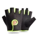 Halve vinger fitness handschoenen ademend mesh fietsen sport gym handschoenen zwart - S / Slak Regular Zwart Groen