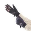 Dark grey winter warm touchscreen gloves with pink anti-slip dots for cycling outdoor sports. - One Size / Dusty Pink