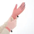 Pink winter warm touchscreen gloves with fleece lining anti slip silicone design for cycling outdoor - One Size / Pink