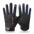 Zwart Blauwe Fietshandschoenen Lange Vingers Ademend Antislip Sport & Fitness A01W - M / LP Mesh Volledige Vinger Blauw