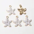 Gold alloy white enamel starfish pendant DIY jewelry making charms accessories 23x19mm - D6-21