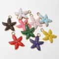 Colorful enamel starfish pendants alloy DIY charms for jewelry making crafts accessories - Random Mix