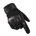 Black tactical gloves full finger hard shell outdoor riding motorcycle anti-slip touch screen - M / New Softshell Solid Black