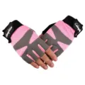 Roze sportvingerloze handschoenen met ademend mesh voor outdoor wielrennen en fitness. - M / Mesh Half Roze