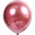 Globo de látex metálico de 10 pulgadas oro rosa perlescente para decoración de fiestas. - Pack de 50 / Rojo