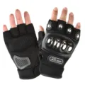 Tactical half finger motorcycle gloves with hard shell protection, durable and anti-slip. - One Size / Half-Finger Steel Shell / Black