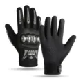 Black motorcycle racing tactical gloves with hard knuckle protection anti-slip design for sports. - One Size / Full-Finger Steel Shell / Gray