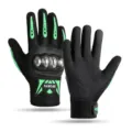 Full finger tactical motorcycle gloves with hard knuckle protection, breathable mesh. - One Size / Full-Finger Steel Shell / Green
