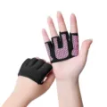 Dames fitness yoga handschoenen met roze antislip honingraat siliconen handpalm padding. - S / Roze