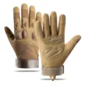 Men's tactical full finger gloves outdoor sports anti-slip cycling combat gloves khaki. - Double Shell Full Finger Sand