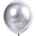 10 zoll metallisch silber latex ballons glänzende perlen luftballons deko 1 stück - 50er-Pack / Silber