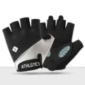 Halve vingers fitness handschoenen zwart wit ademend antislip fietsen sport handschoen - S / Zwart Wit