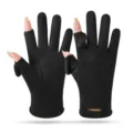 Zwarte thermische touchscreen handschoenen met omslag voor fietsen en dagelijks gebruik. - Eén maat / Heren Zwart