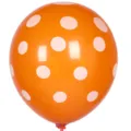 12-inch orange polka dot latex balloon perfect for party decoration and wedding room setup - Orange with White Dots