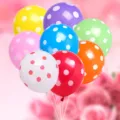 Ballons en latex à pois épais de 12 pouces pour fête mariage anniversaire décoration - Pois Multicolores / 100 Pièces/Paquet / Multicolore
