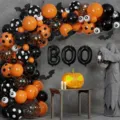 Kit arche de ballon Halloween noir orange ballons en latex decoration de fete - Halloween 02