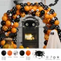 Kit d'arche de ballon d'Halloween avec ballons en latex et ballon aluminium araignée deco - Halloween 03