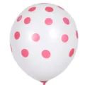 Ballon en latex blanc épaissi de 12 pouces avec des pois roses pour fête de mariage. - Balle Blanche Pois Rouges / 100 Pièces/Paquet / Blanc à pois rouges