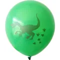 Green dinosaur printed balloon variant for birthday party decorations and kids activities. - Dinosaur Print / 100 Pieces/Pack / Green