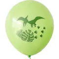 Green dinosaur printed latex balloon for kids birthday party decoration and kindergarten event setup. - Dinosaur Print / 100 Pieces/Pack / Fruit Green